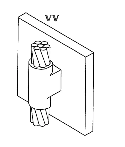 Moldes de Grafito V — Cable a Superficie Vertical